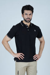 Men's Black Cotton Polo Shirt - CrossFitters