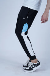 Men's Black Stripped Polyester Joggers Pant - CrossFitters
