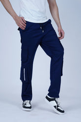 Men's Blue Cotton Cargo Pant - CrossFitters