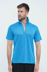 Men's Blue Polyester Polo Shirt - CrossFitters
