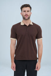 Men's Brown Cotton Polo Shirt - CrossFitters