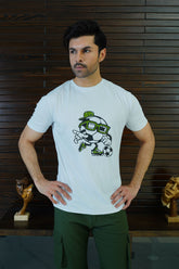 Men's Cartoon White Polyester T-Shirt - CrossFitters