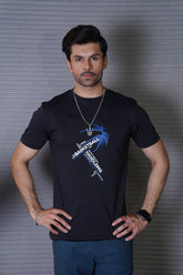 Men's Chic Black Cotton T-Shirt - CrossFitters