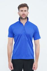 Men's Cobalt Blue Polyester Polo Shirt - CrossFitters