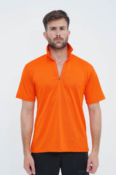 Men's Orange Polyester Polo Shirt - CrossFitters
