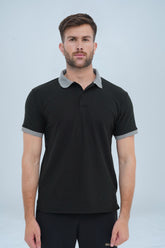 Men's Soft Black Cotton Polo Shirt - CrossFitters