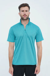 Men's Teal Polyester Polo Shirt - CrossFitters