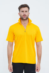 Men's Yellow Polyester Polo Shirt - CrossFitters