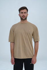 Unisex Beige Cotton Oversized T-Shirt - CrossFitters