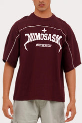 Unisex Maroon Cotton Oversized T-Shirt - CrossFitters