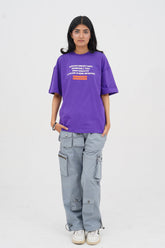 Unisex Purple Cotton Oversized T-Shirt - CrossFitters