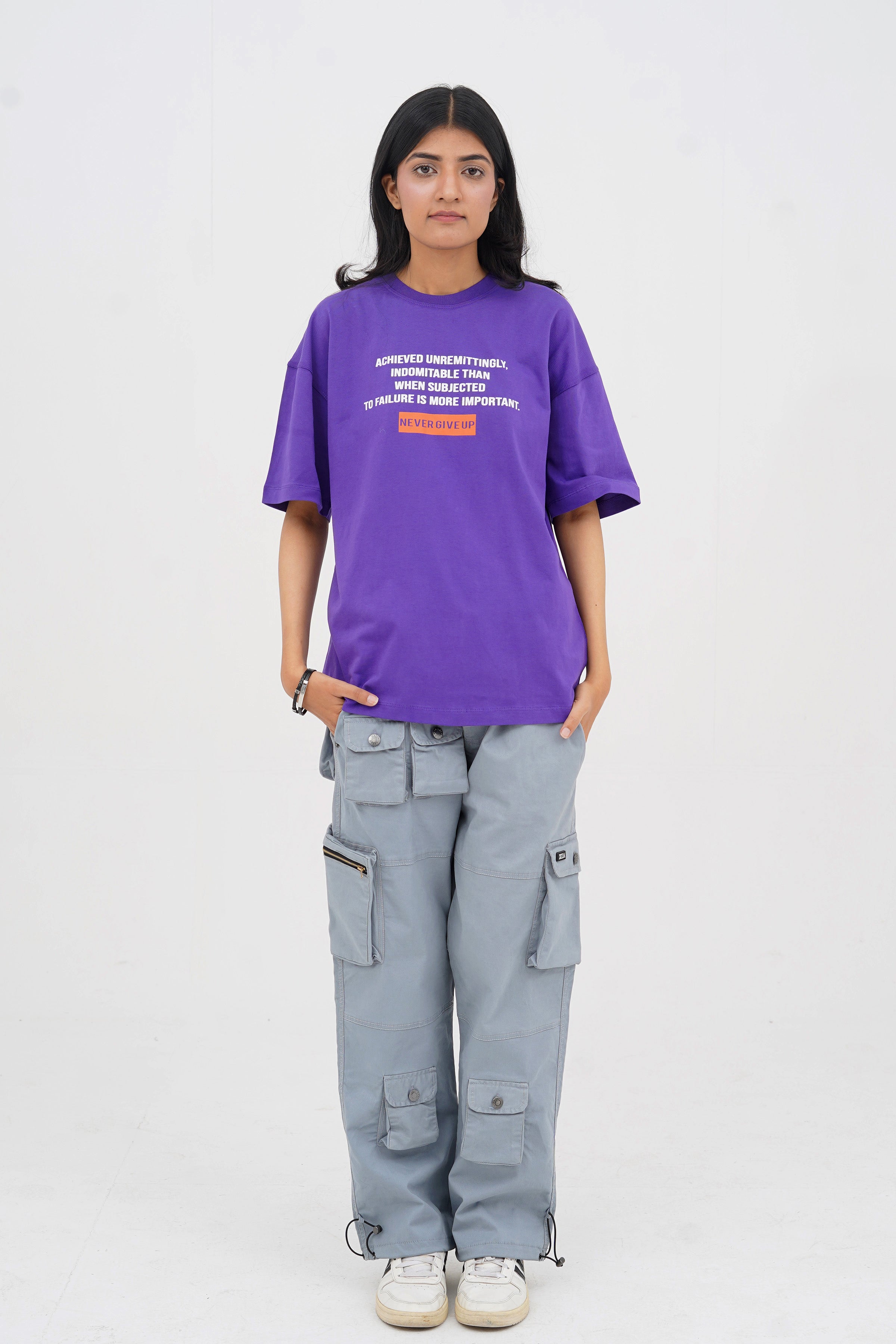 Unisex Purple Cotton Oversized T-Shirt - CrossFitters