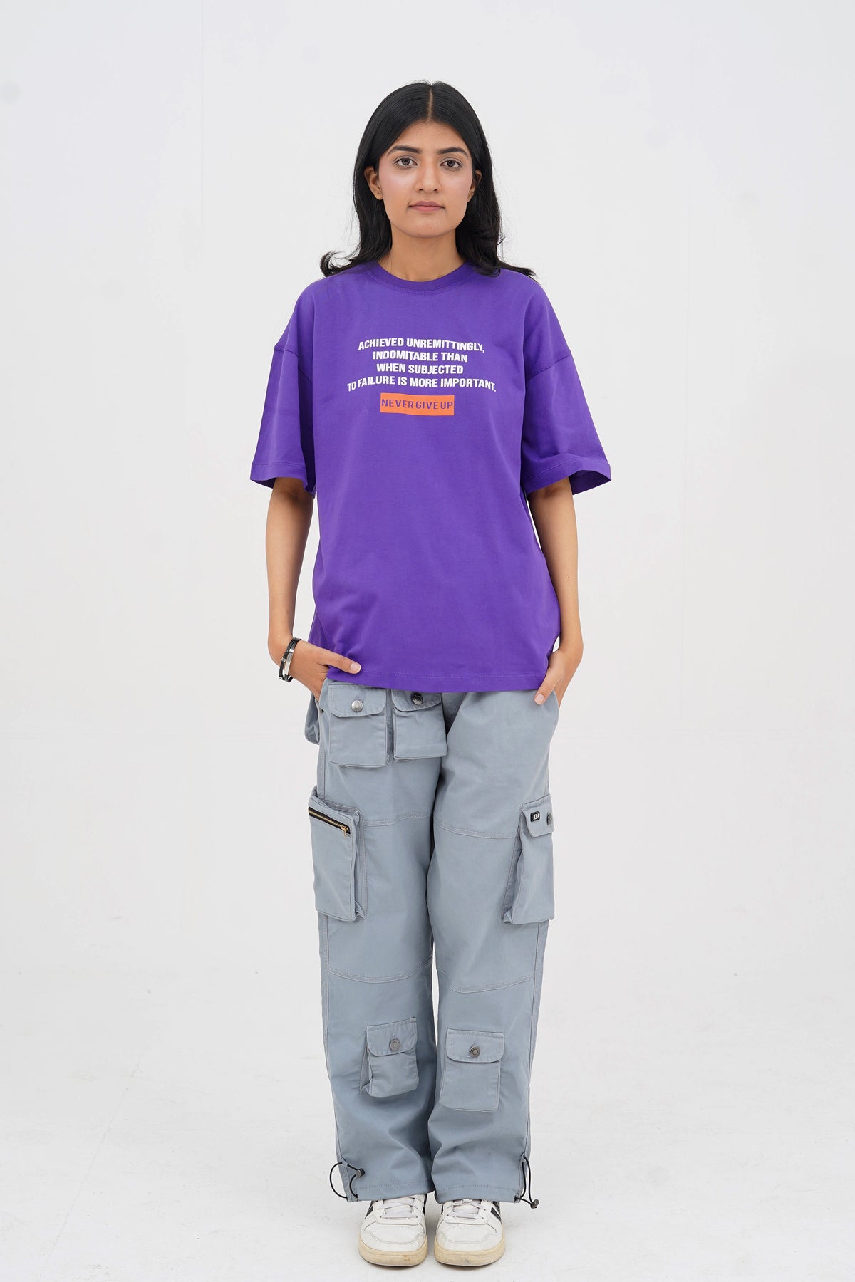 Unisex Purple Cotton Oversized T-Shirt - CrossFitters