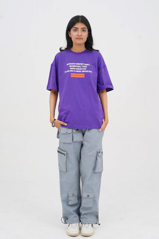Unisex Purple Cotton Oversized T-Shirt - CrossFitters