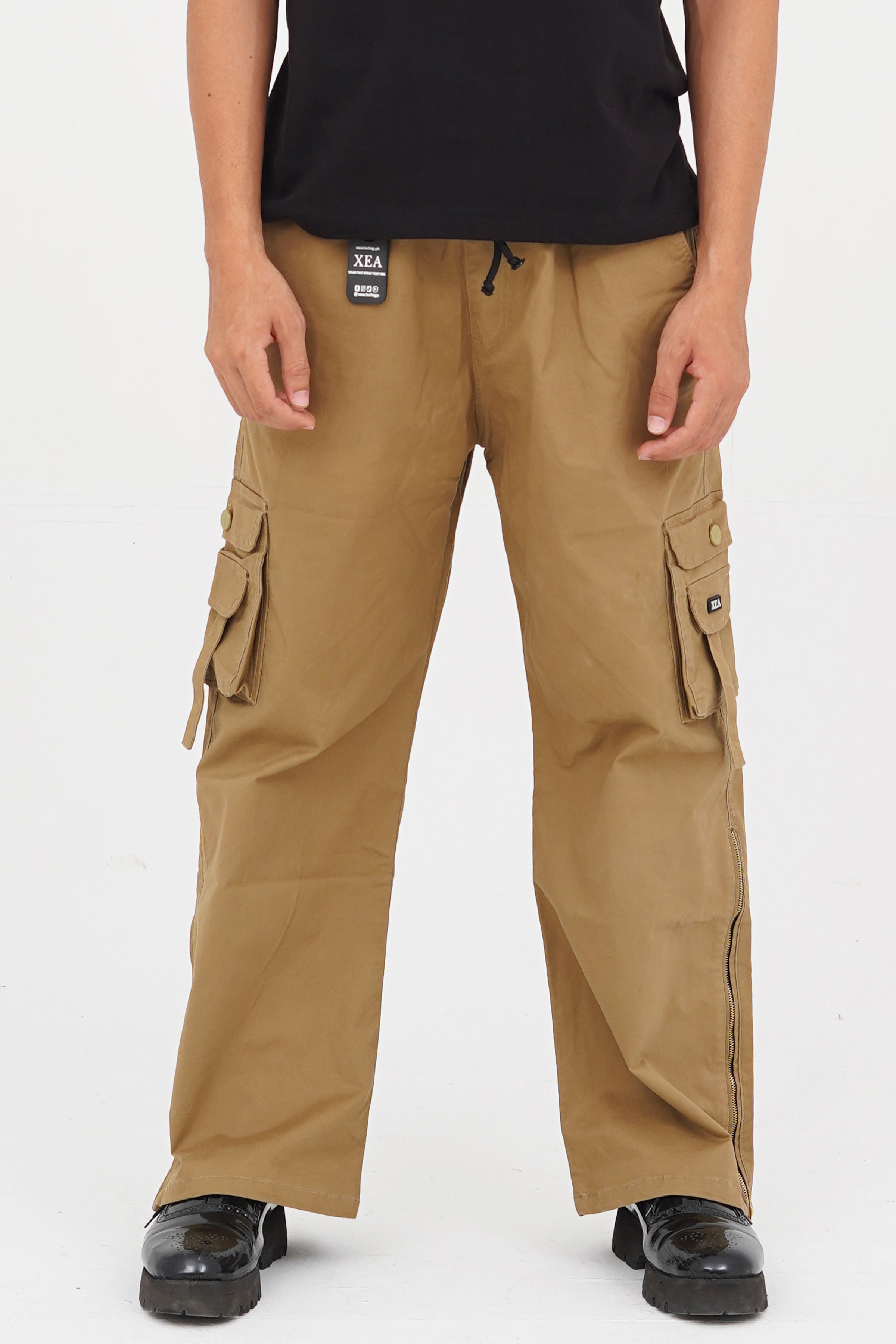 Men's Beige Cotton Cargo Pant - CrossFitters