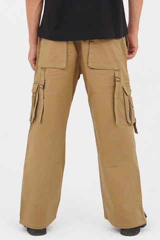 Men's Beige Cotton Cargo Pant - CrossFitters