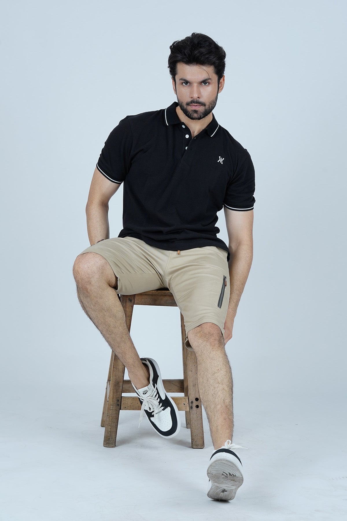 Men's Black Cotton Polo Shirt - CrossFitters