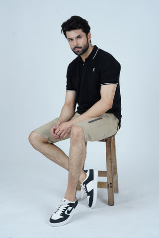 Men's Black Cotton Polo Shirt - CrossFitters