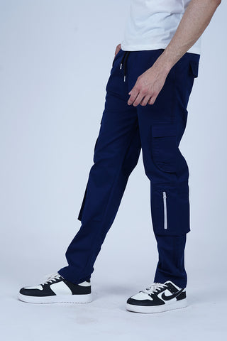 Men's Blue Cotton Cargo Pant - CrossFitters
