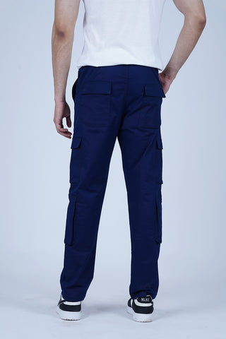Men's Blue Cotton Cargo Pant - CrossFitters