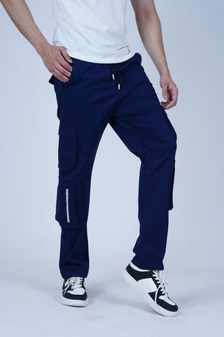 Men's Blue Cotton Cargo Pant - CrossFitters