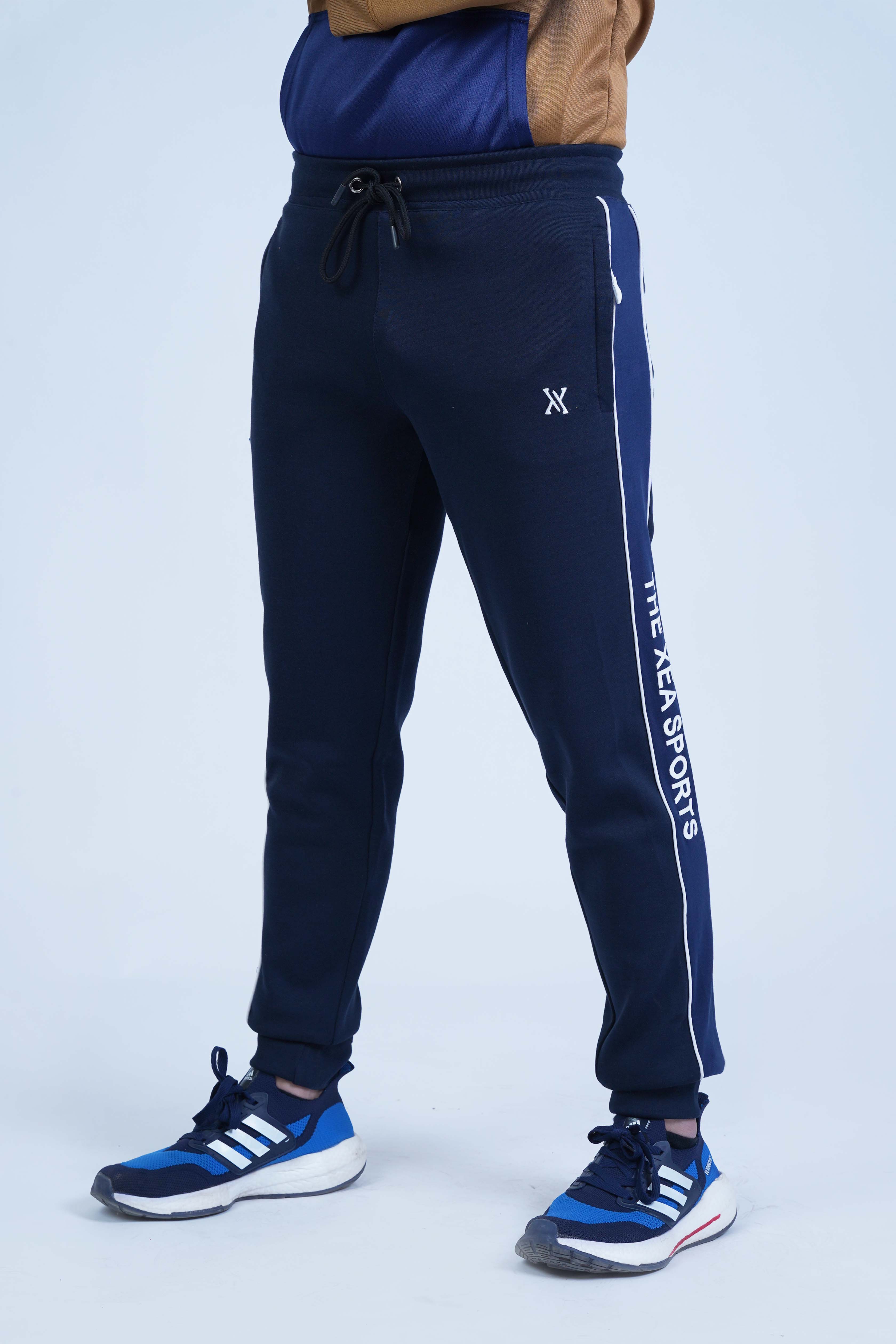 Men's Blue Cotton Jogger Pants - CrossFitters