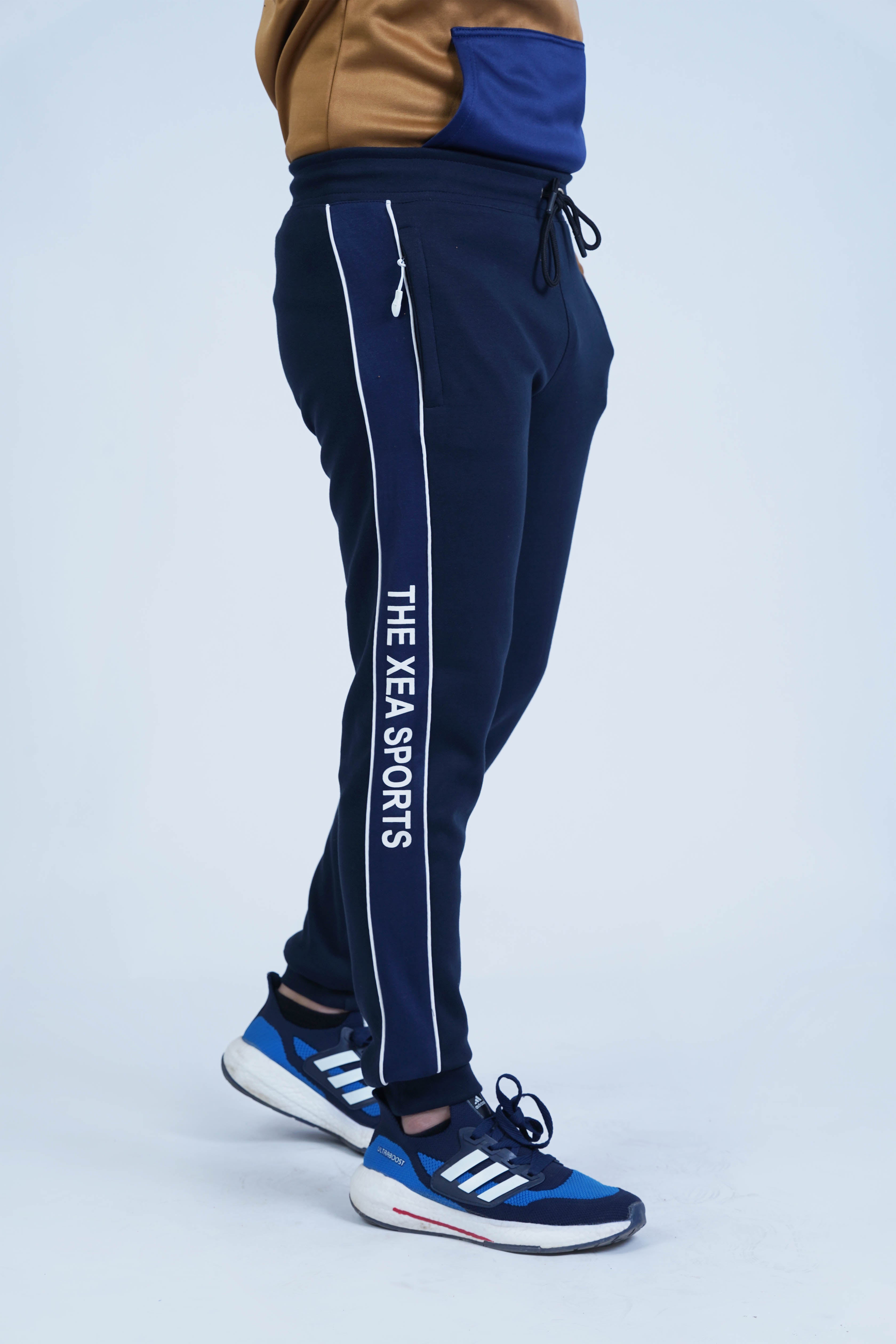 Men's Blue Cotton Jogger Pants - CrossFitters