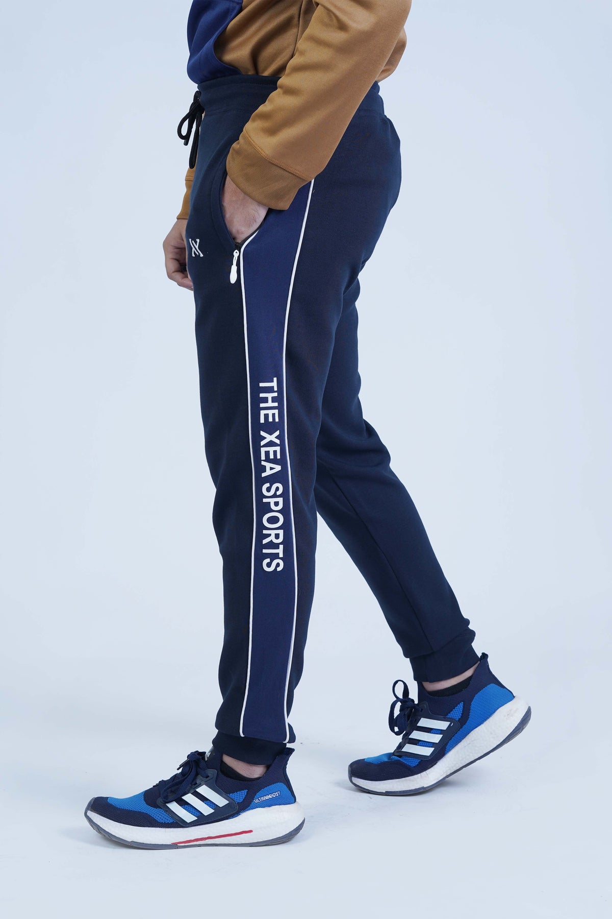 Men's Blue Cotton Jogger Pants - CrossFitters