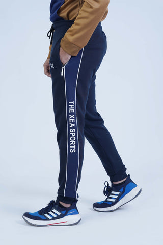 Men's Blue Cotton Jogger Pants - CrossFitters
