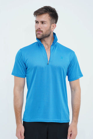 Men's Blue Polyester Polo Shirt - CrossFitters