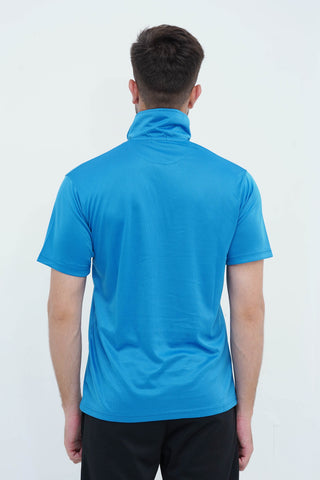 Men's Blue Polyester Polo Shirt - CrossFitters
