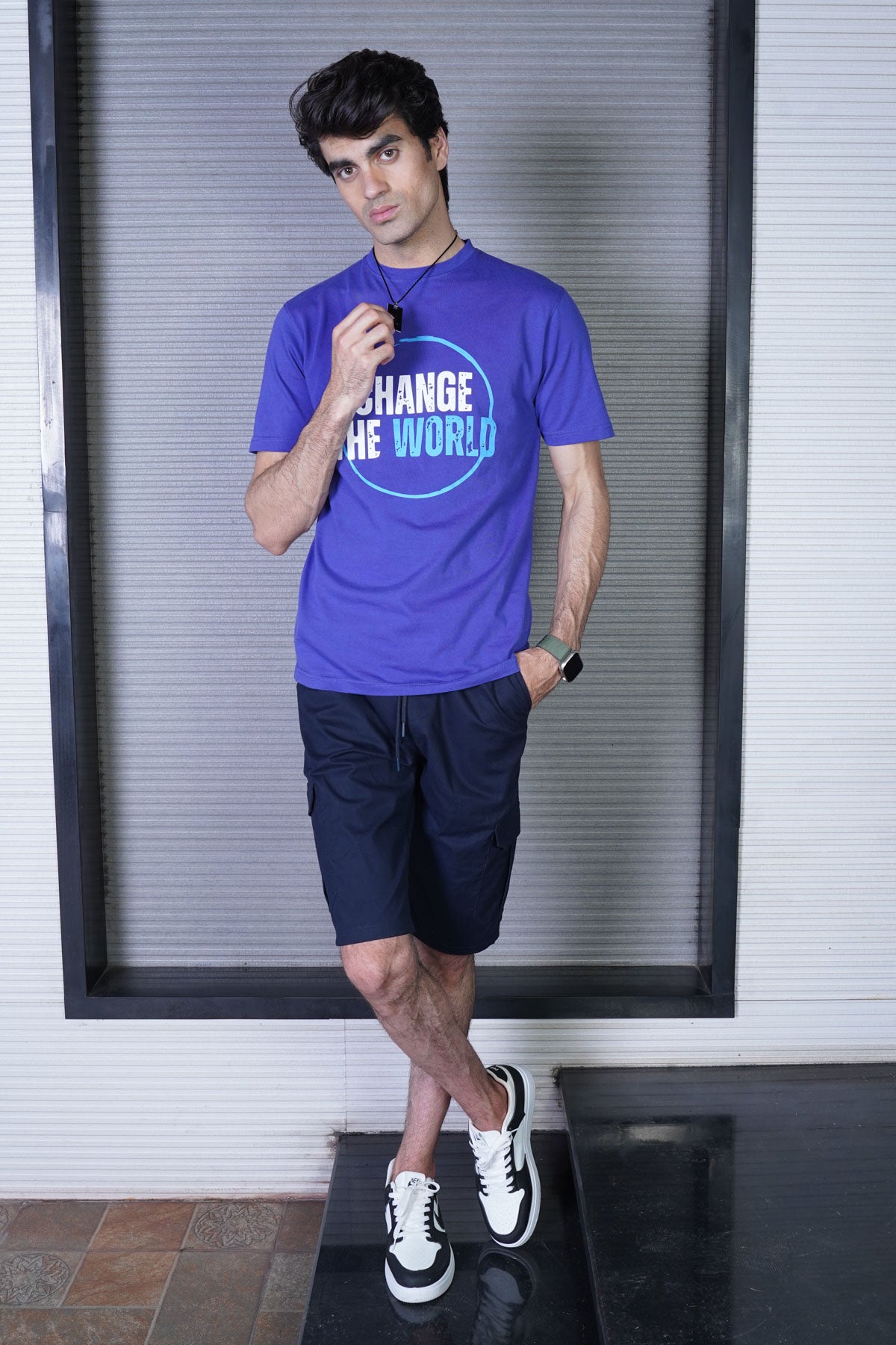 Men's Bright Blue Cotton T-Shirt - CrossFitters
