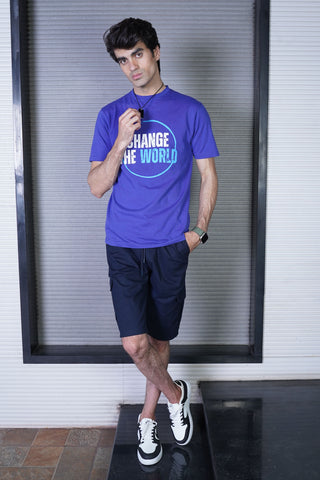 Men's Bright Blue Cotton T-Shirt - CrossFitters