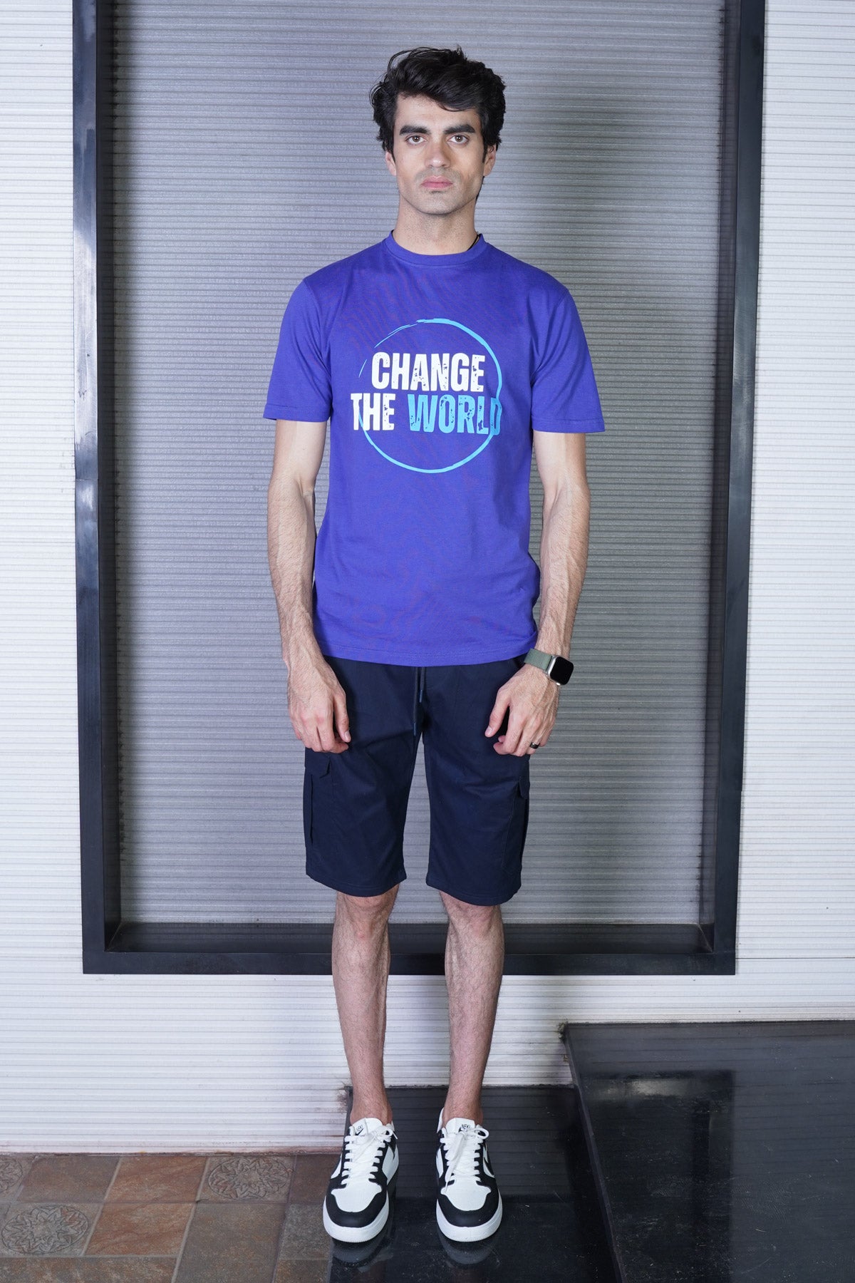 Men's Bright Blue Cotton T-Shirt - CrossFitters