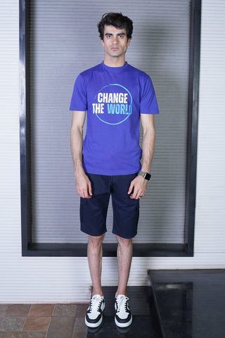 Men's Bright Blue Cotton T-Shirt - CrossFitters
