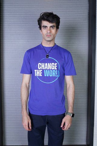 Men's Bright Blue Cotton T-Shirt - CrossFitters