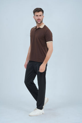 Men's Brown Cotton Polo Shirt - CrossFitters