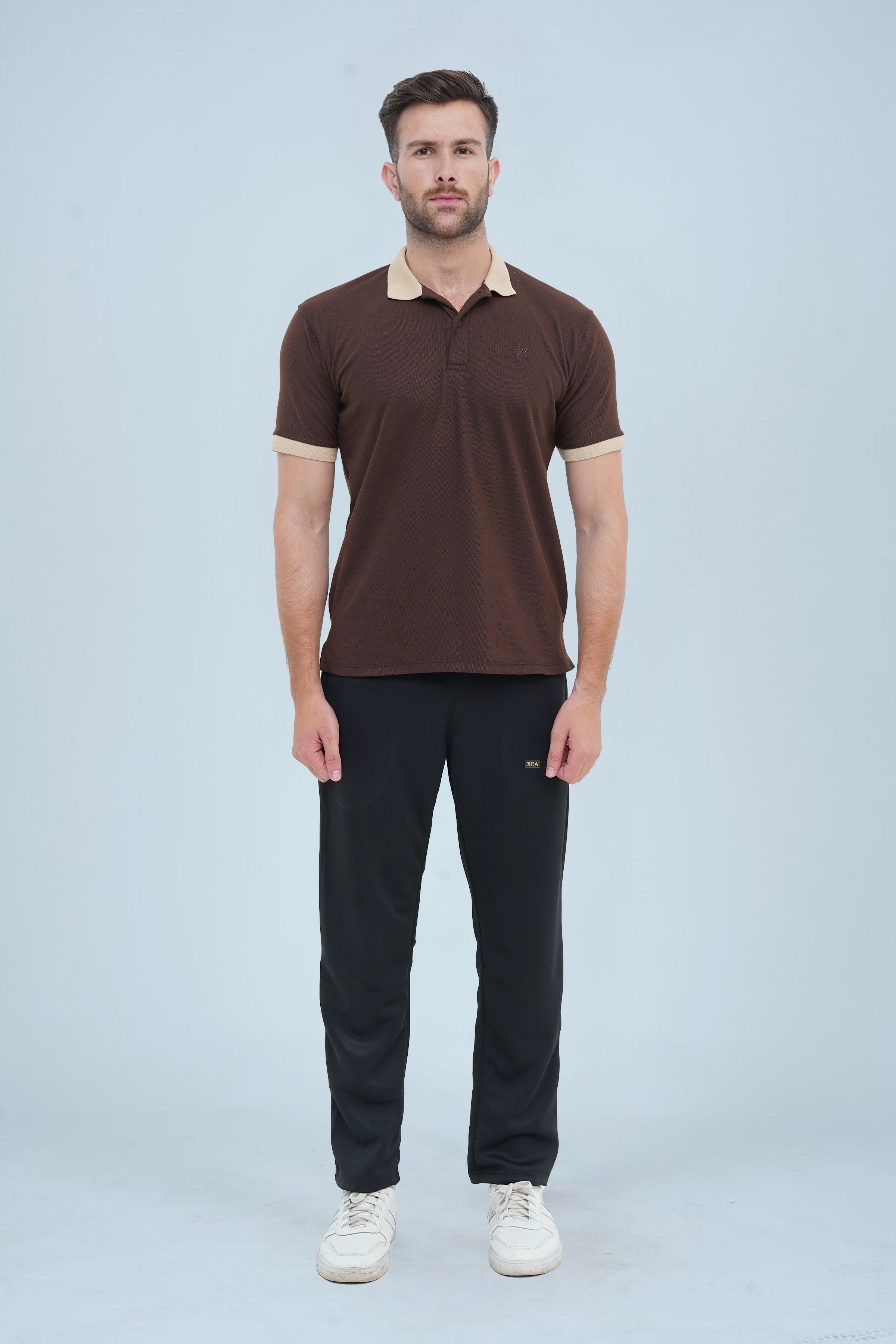 Men's Brown Cotton Polo Shirt - CrossFitters
