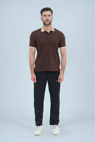 Men's Brown Cotton Polo Shirt - CrossFitters