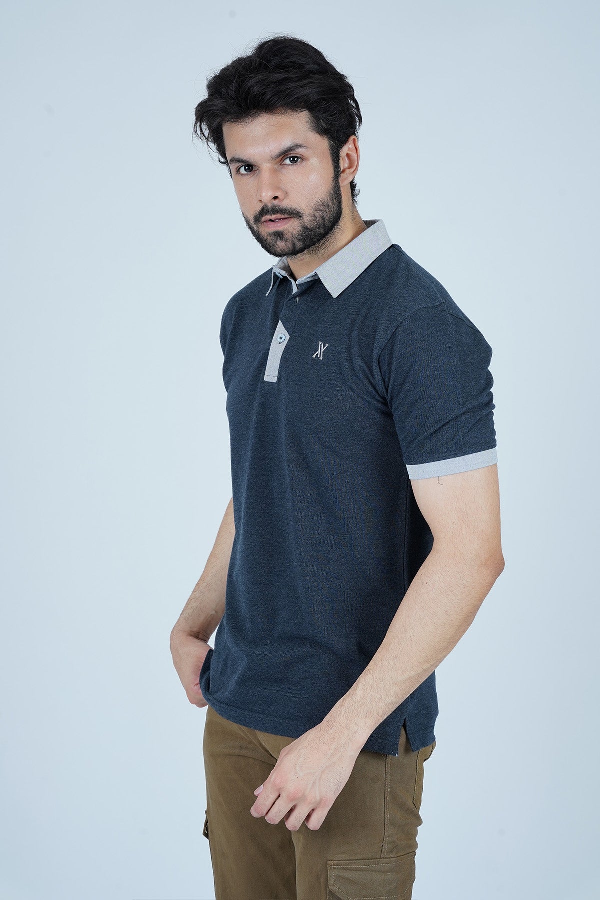 Men's Charcoal Cotton Polo Shirt - CrossFitters