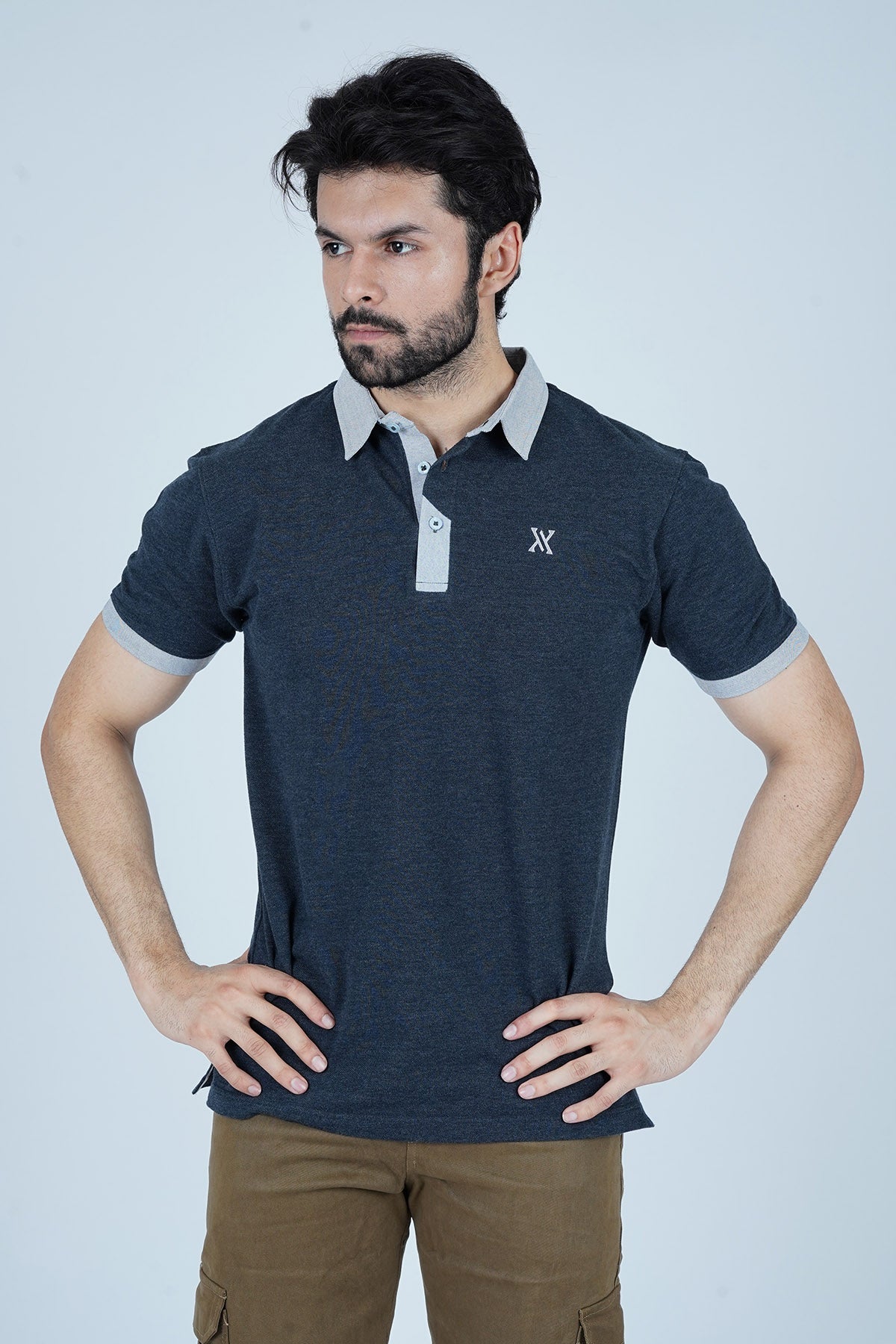 Men's Charcoal Cotton Polo Shirt - CrossFitters