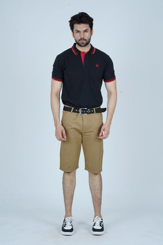 Men's Chic Black Cotton Polo Shirt - CrossFitters