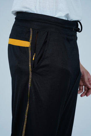 Men's Classic Black Polyester Trouser - CrossFitters