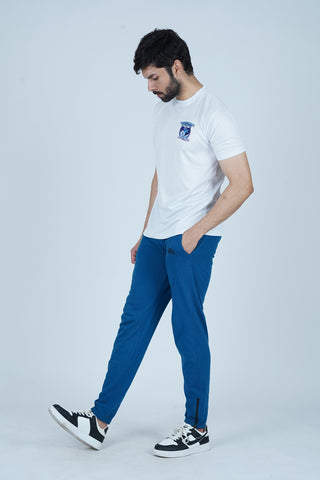Men's Classic Blue Cotton Jogger Pants - CrossFitters