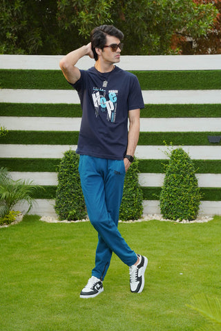 Men's Classic Blue Cotton T-Shirt - CrossFitters