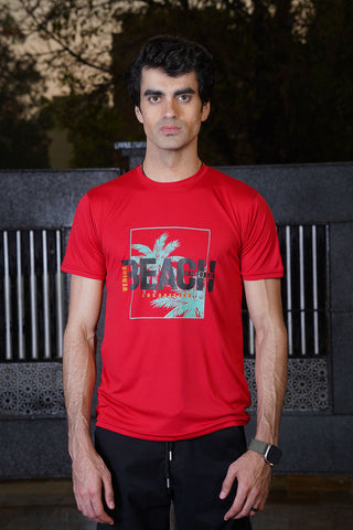 Men's Classic Red Polyester T-Shirt - CrossFitters