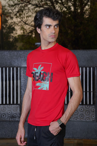 Men's Classic Red Polyester T-Shirt - CrossFitters