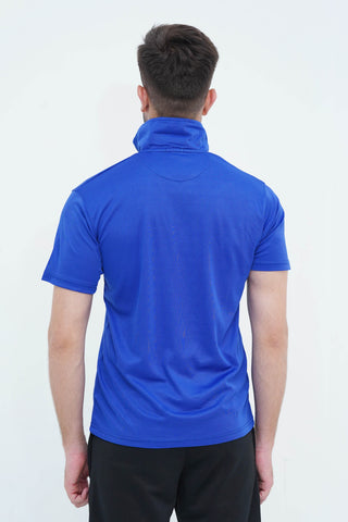 Men's Cobalt Blue Polyester Polo Shirt - CrossFitters