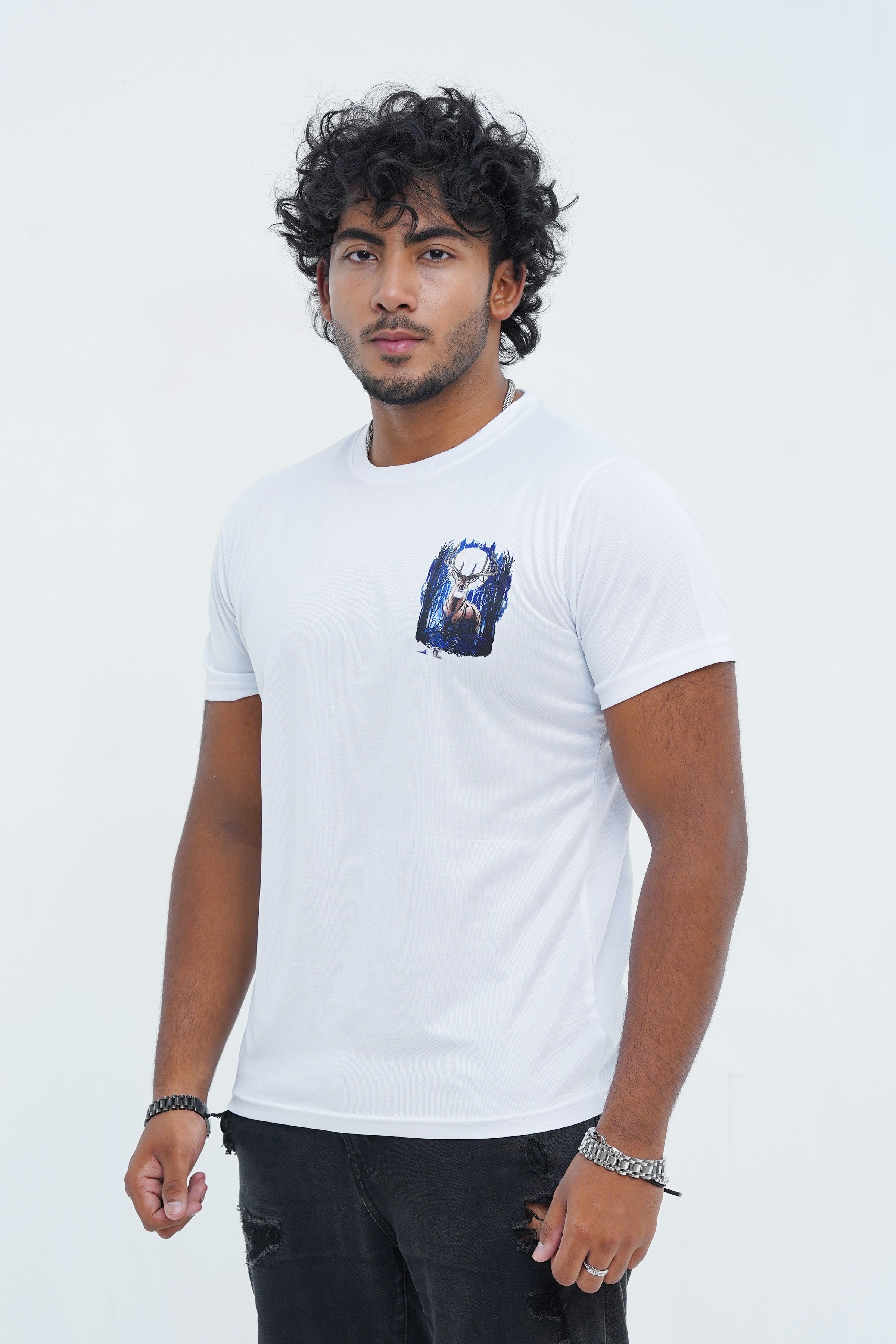 Men's Deer White Polyester T-Shirt - CrossFitters