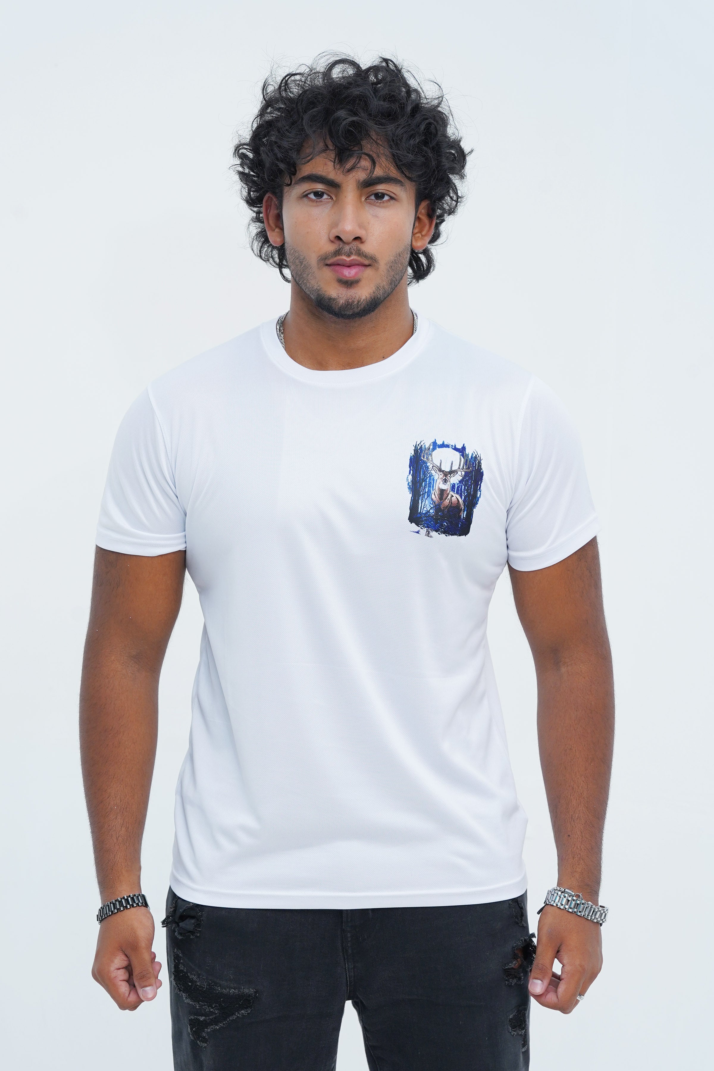 Men's Deer White Polyester T-Shirt - CrossFitters